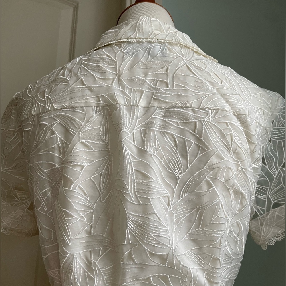 Marchesa NWOT White Lace Eyelet Dress - Picture 9 of 15